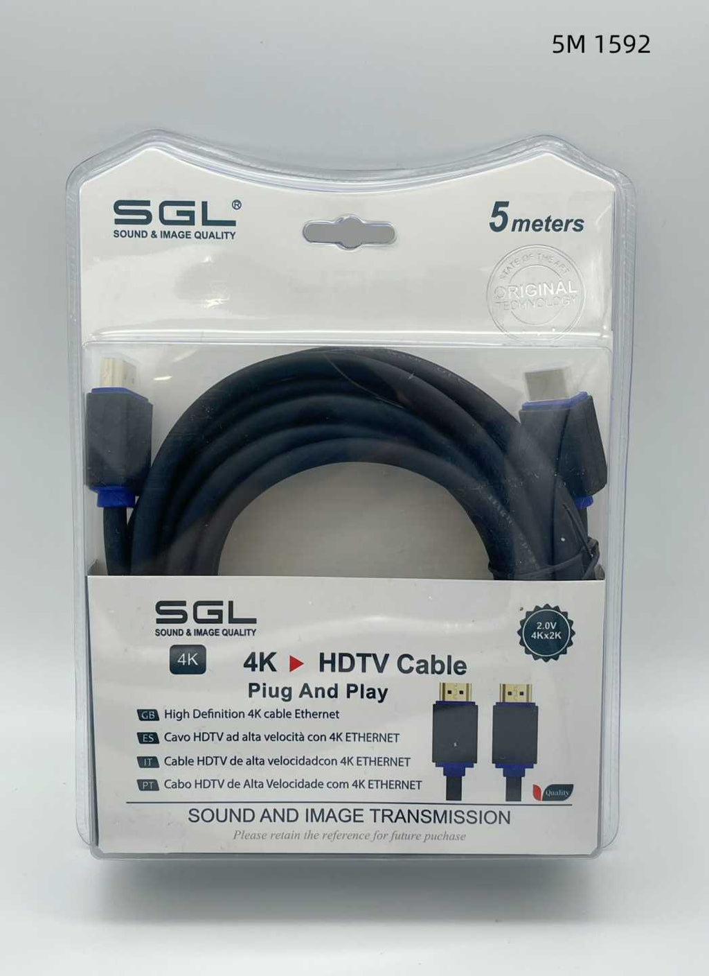 Καλώδιο HDMI - 1592 - Male/Male - 5m - 094724