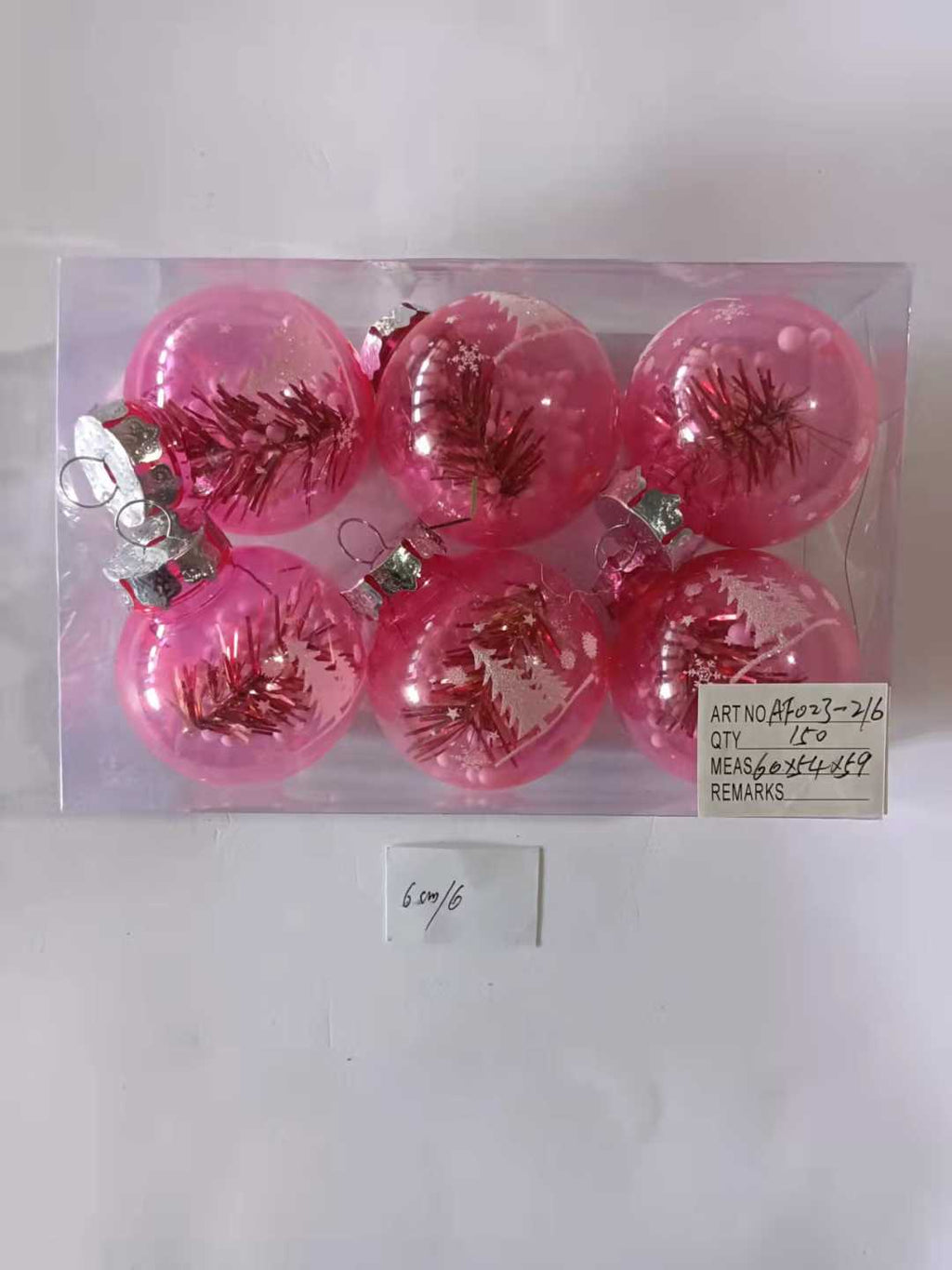 Σετ Χριστουγεννιάτικες μπάλες - 6cm - 6pcs - 232167