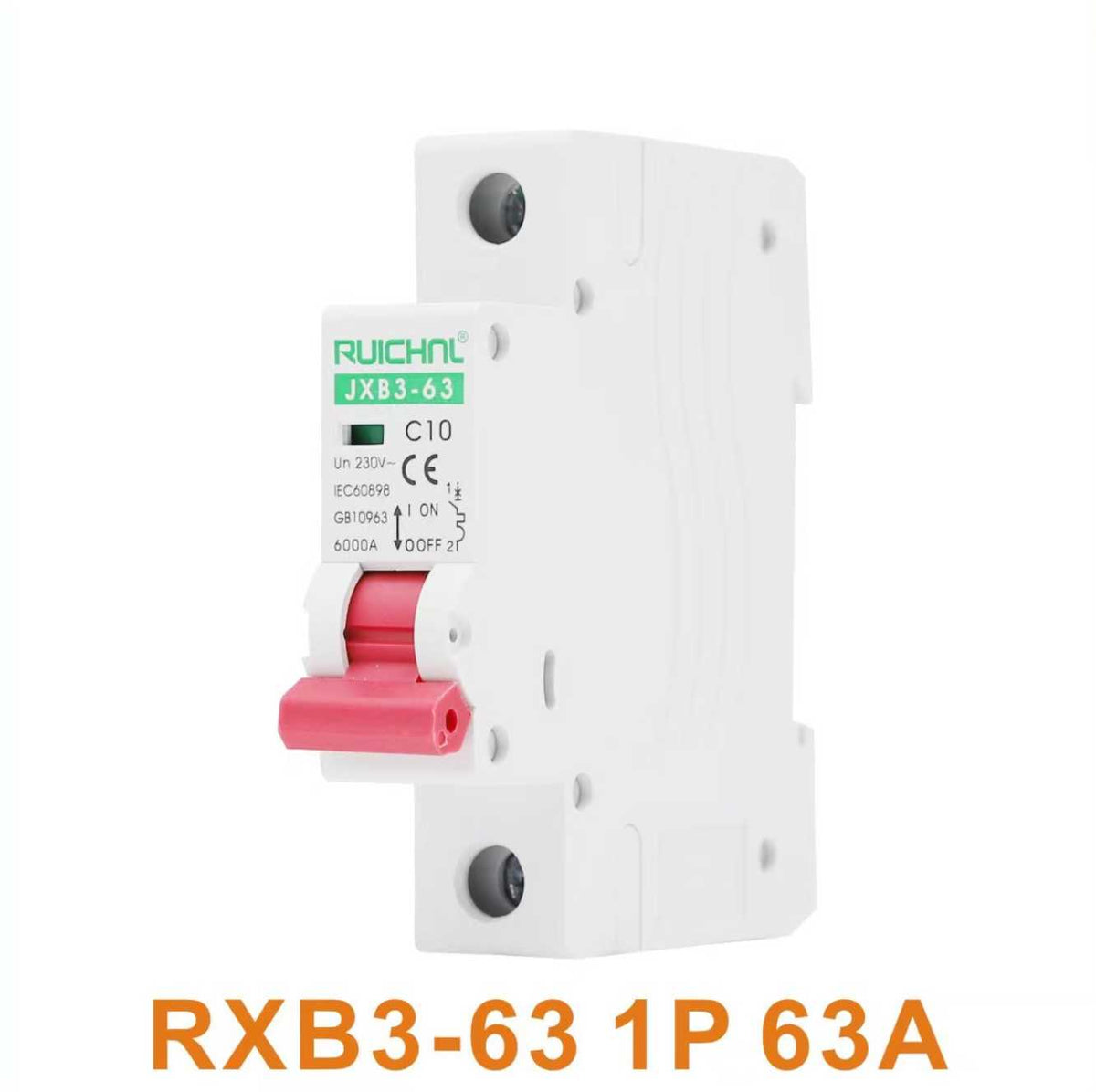 Διακόπτης ασφαλείας ράγας - RXB3-63-63A-1P-6KA - 068615