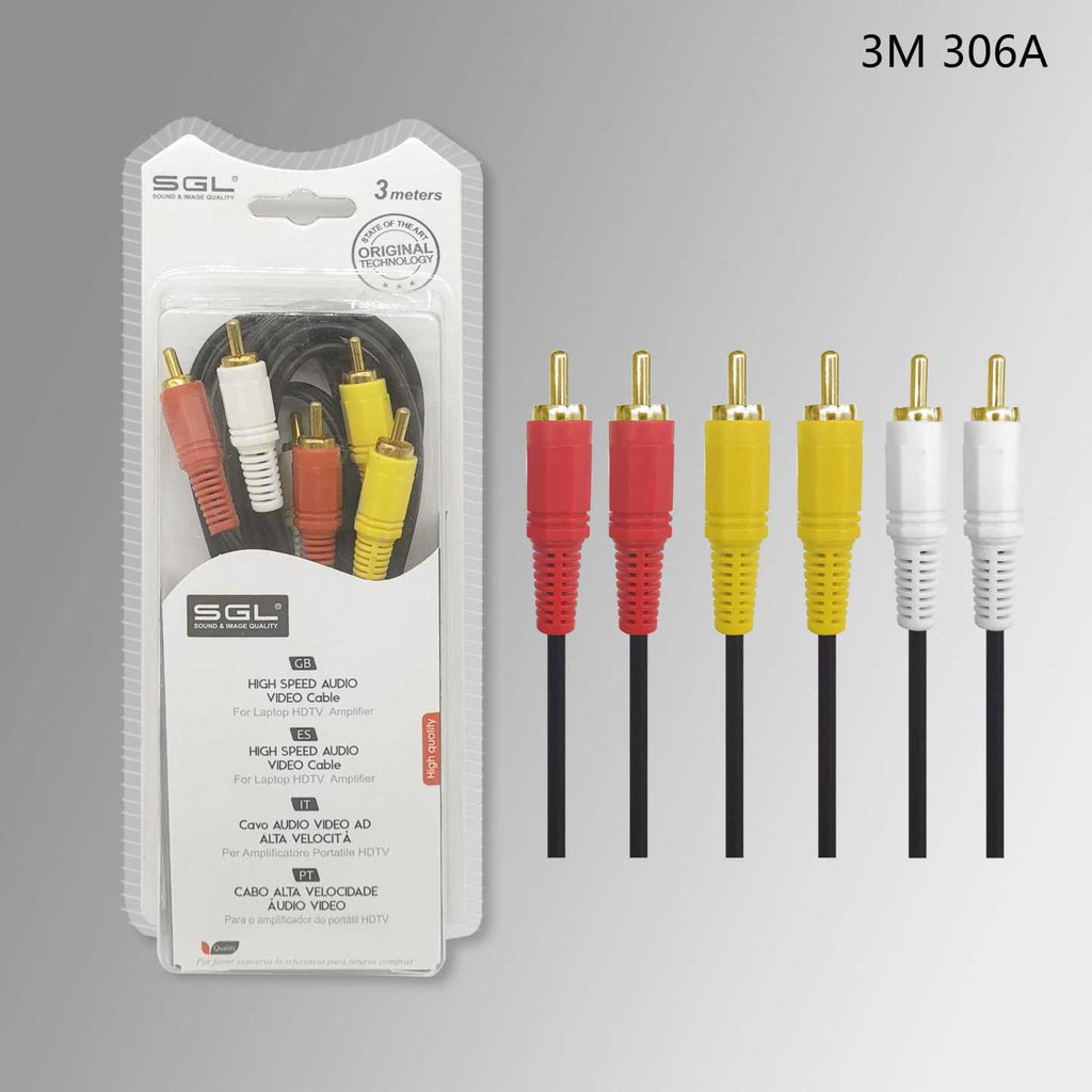 Kαλώδιο RCA - 306A - 3xRCA male/3xRCA male - 3m - 096100