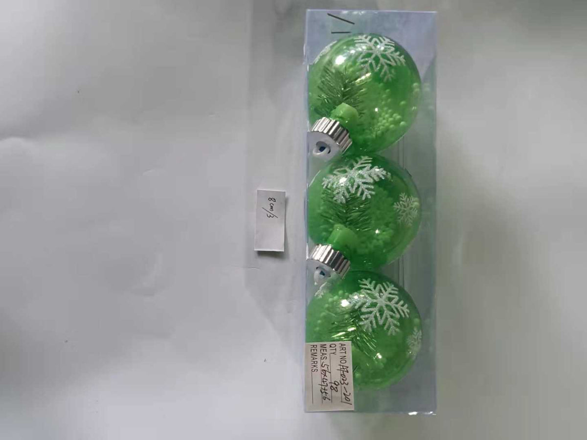 Σετ Χριστουγεννιάτικες μπάλες - 8cm - 3pcs - 232013