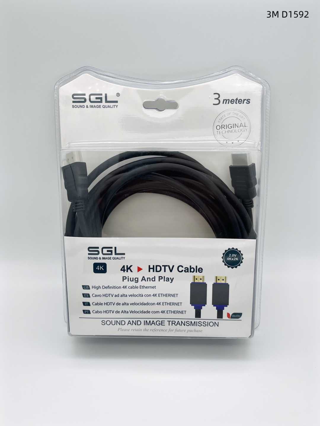 Καλώδιο HDMI - 1592 - Male/Male - 3m - 094717