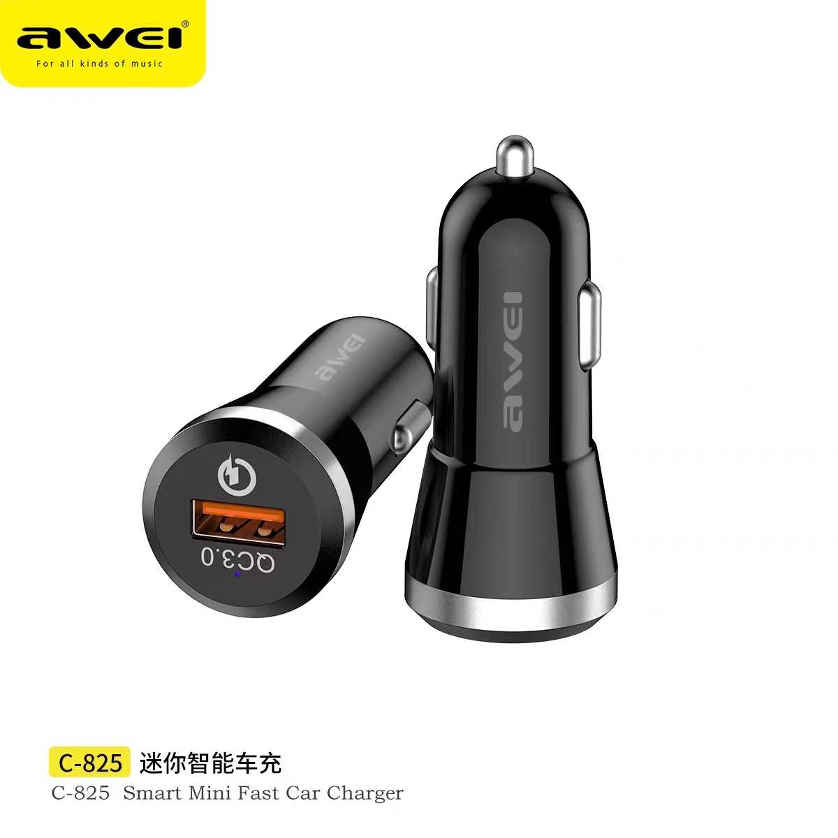 Φορτιστής αναπτήρα αυτοκινήτου - Quick Charger - C825 - AWEI - 888452