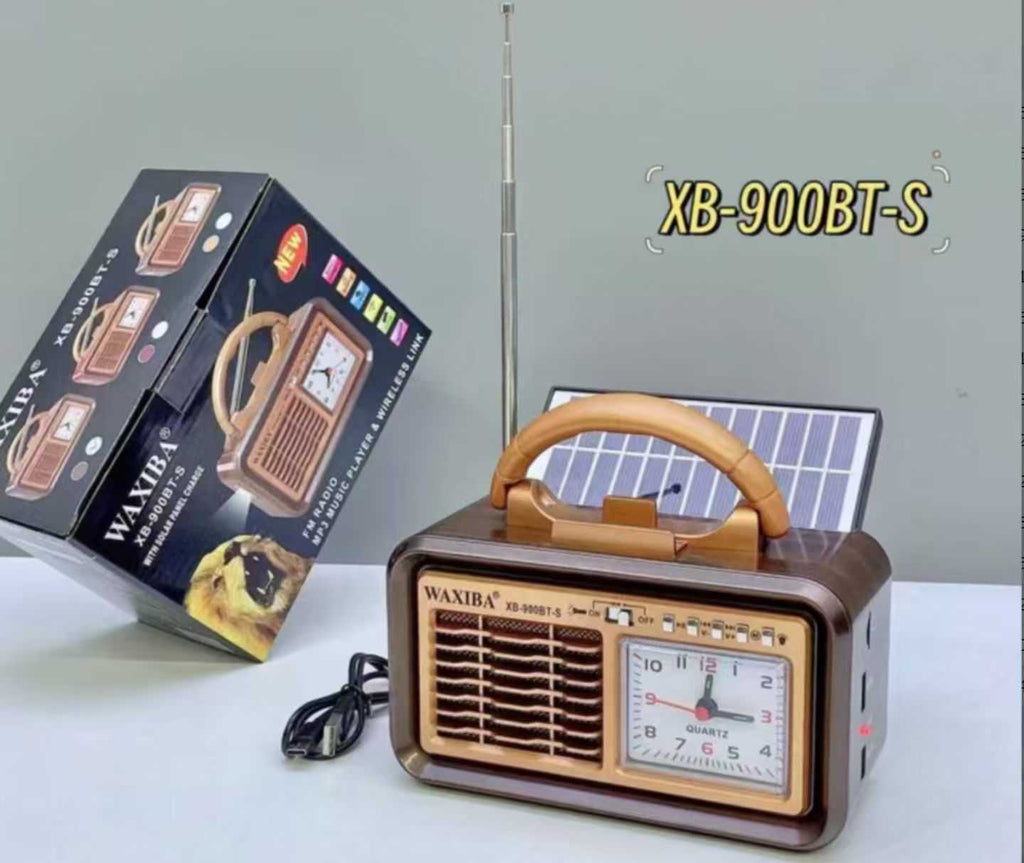Επαναφορτιζόμενο ραδιόφωνο Retro με ηλιακό πάνελ - XB-9009BTS - 890021 - Brown