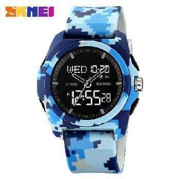 Ψηφιακό/αναλογικό ρολόι χειρός - Skmei - 2199 - Army Blue