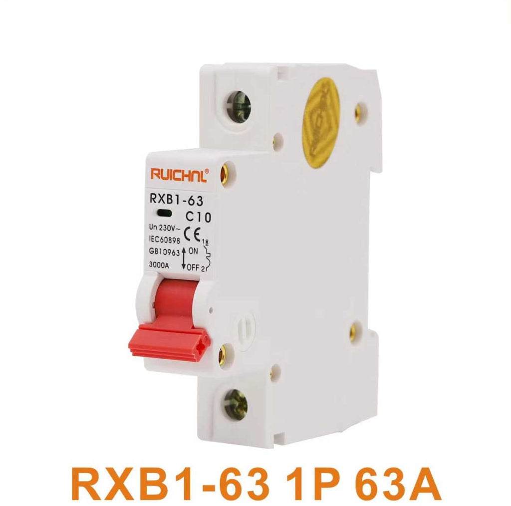 Διακόπτης ασφαλείας ράγας - RXB1-63-63A-1P-3KA - 016307