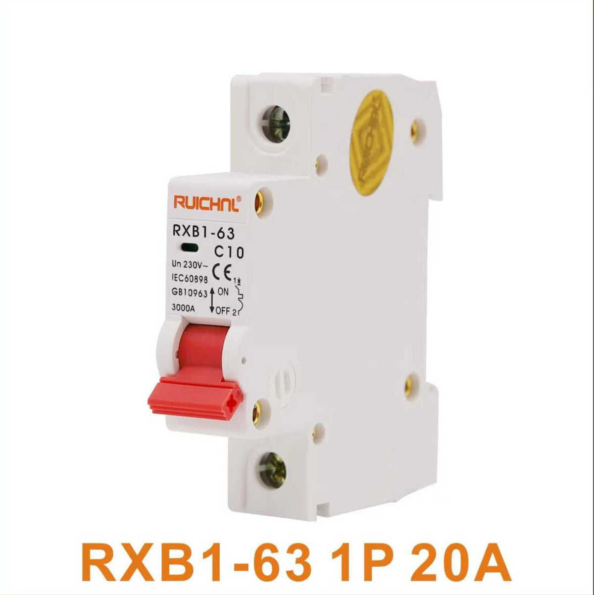 Διακόπτης ασφαλείας ράγας - RXB1-63-20A-1P-3KA - 012002