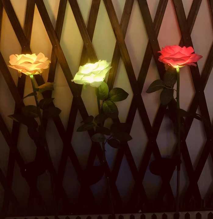 Φωτιζόμενα διακοσμητικά λουλούδια LED με ηλιακό πάνελ - 2pcs - 150340 - White