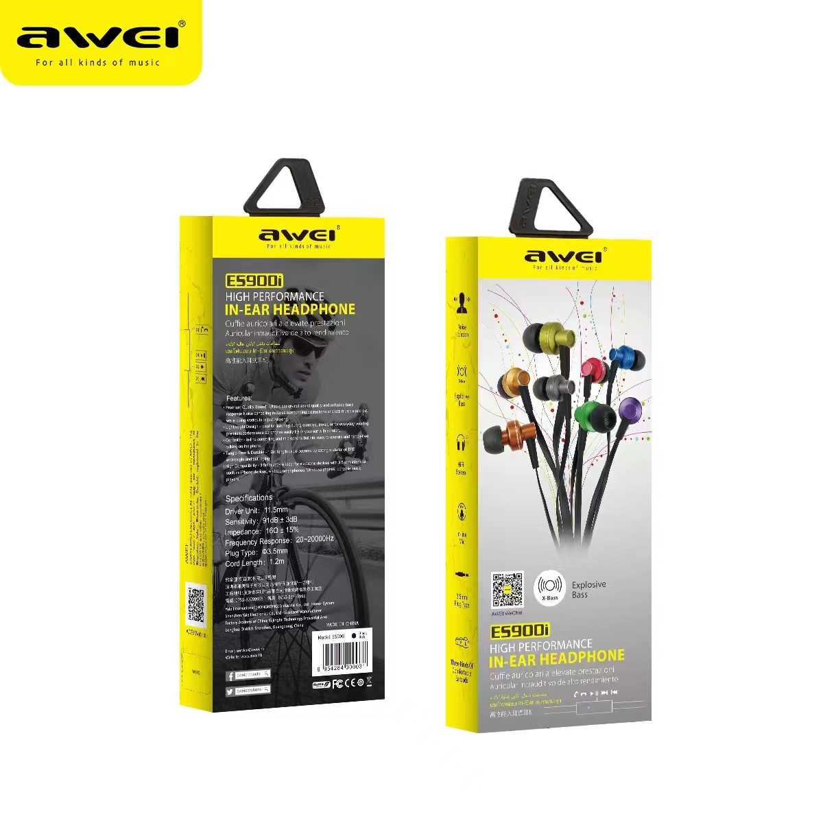 Ενσύρματα ακουστικά - ES-900i - AWEI - 889305 - Black