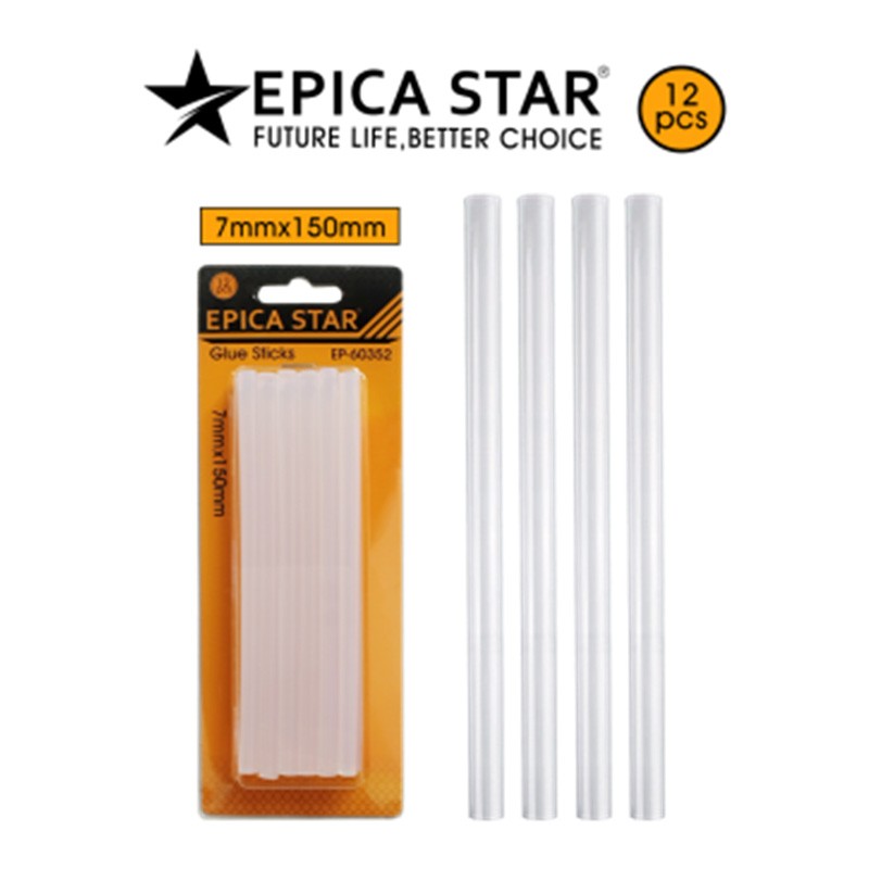 EPICA STAR ΣΕΤ 12ΤΜΧ ΔΙΑΦΑΝΗ ΡΑΒΔΟΙ ΘΕΡΜΟΚΟΛΛΑΣ 7*150mm EP-60352 ΕΡΓΑΛΕΙΑ > ΔΙΑΦΟΡΑ > ΑΛΛΑ