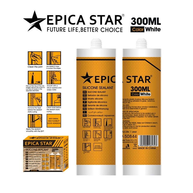 EPICA STAR ΣΦΡΑΓΙΣΤΙΚΗ ΣΙΛΙΚΟΝΗ ΛΕΥΚΟ ΧΡΩΜΑ 300ml EP-50844 ΕΡΓΑΛΕΙΑ > ΔΙΑΦΟΡΑ > ΑΛΛΑ