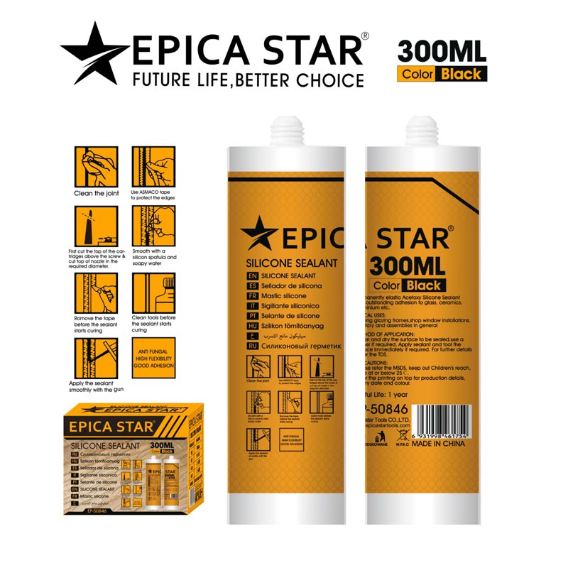 EPICA STAR ΣΦΡΑΓΙΣΤΙΚΗ ΣΙΛΙΚΟΝΗ ΜΑΥΡΗ 300ml EP-50846 ΕΡΓΑΛΕΙΑ > ΔΙΑΦΟΡΑ > ΑΛΛΑ