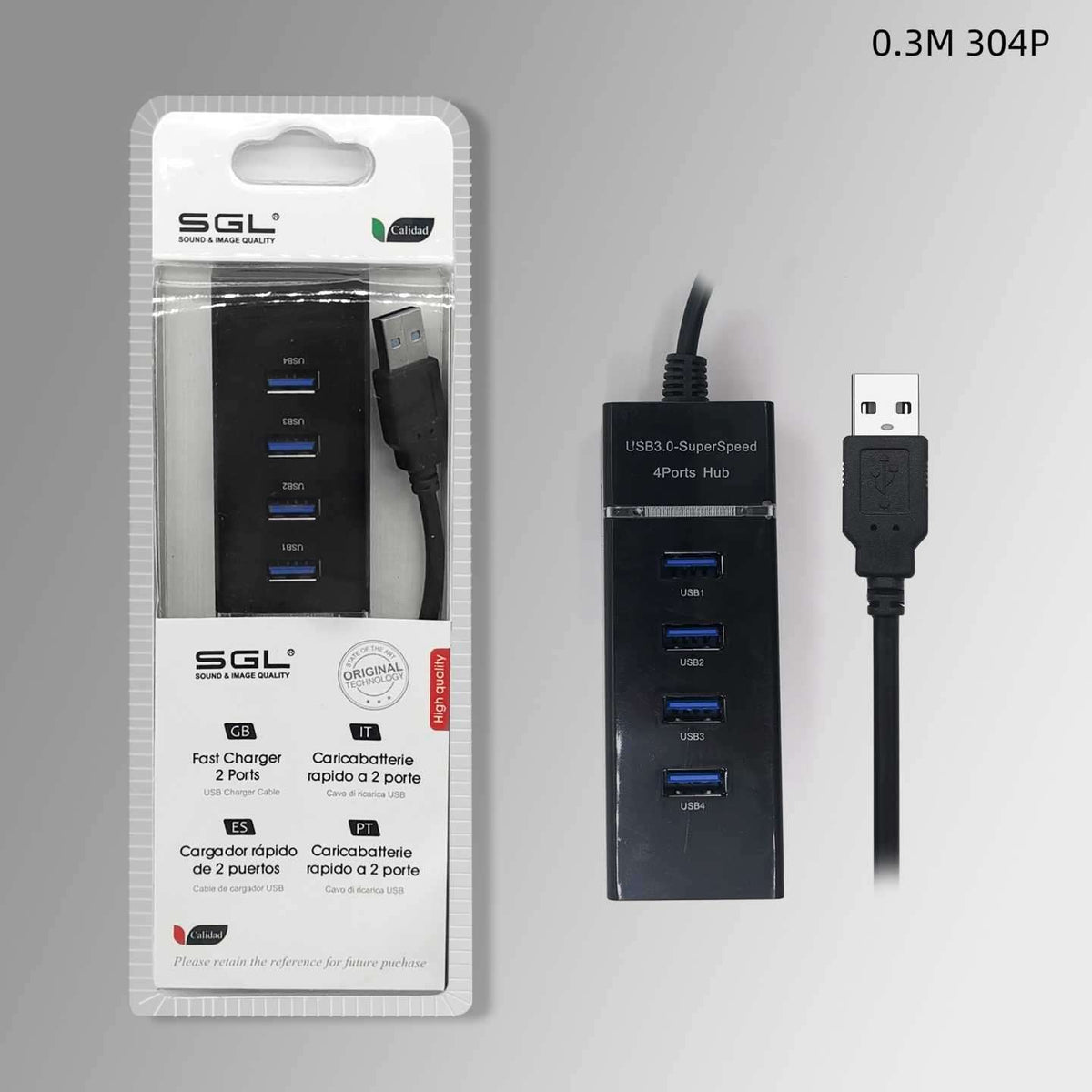 Αντάπτορας USB Hub με 4 θύρες - 304P - 30cm - 095929
