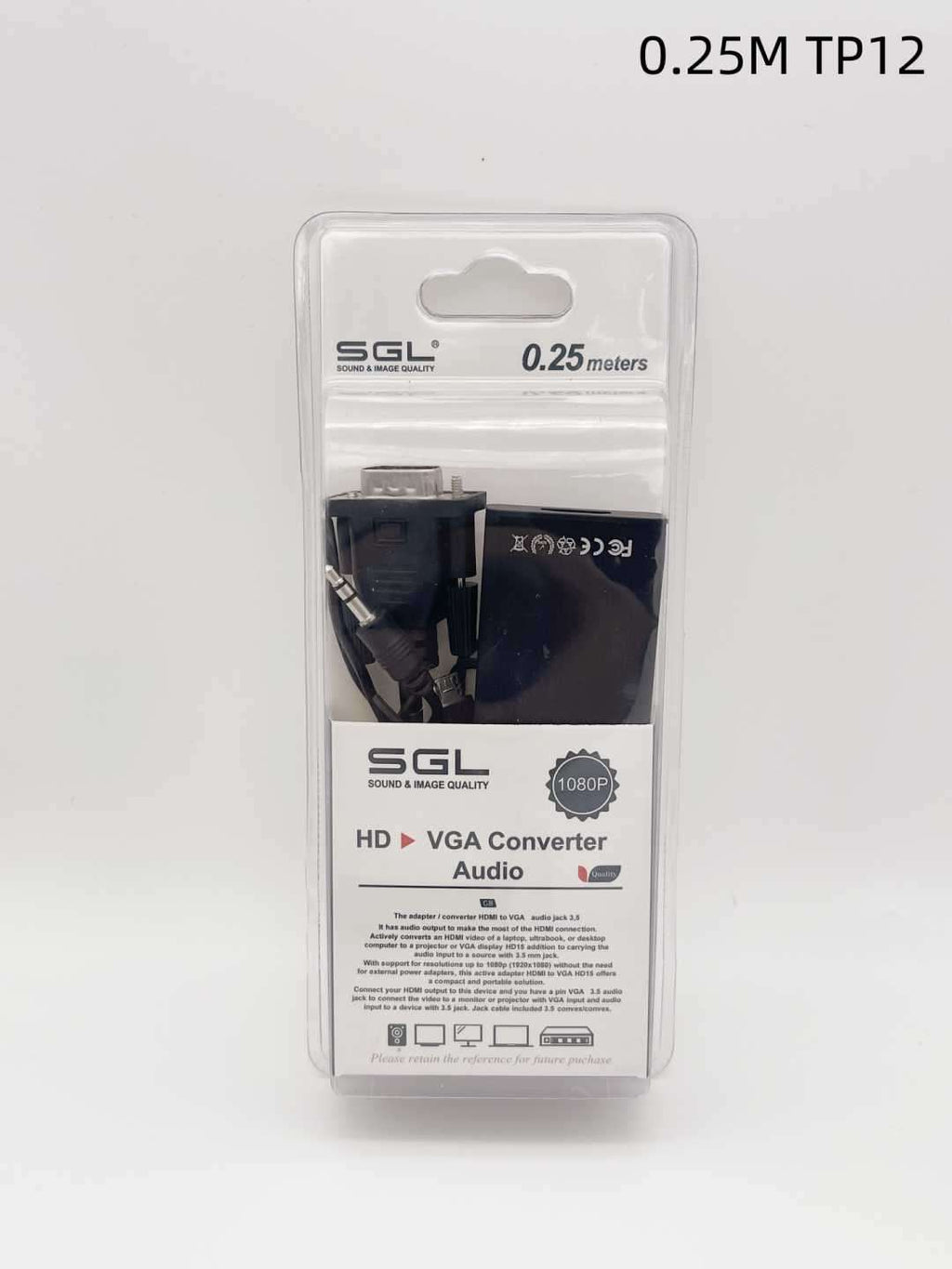 Αντάπτορας HDMI female σε VGA & Jack 3.5mm - TP12 - 25cm - 095981