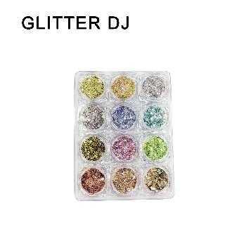 Σετ Glitter νυχιών Nail Art - Παλέτα - Glitter DJ - 12pcs - 910570