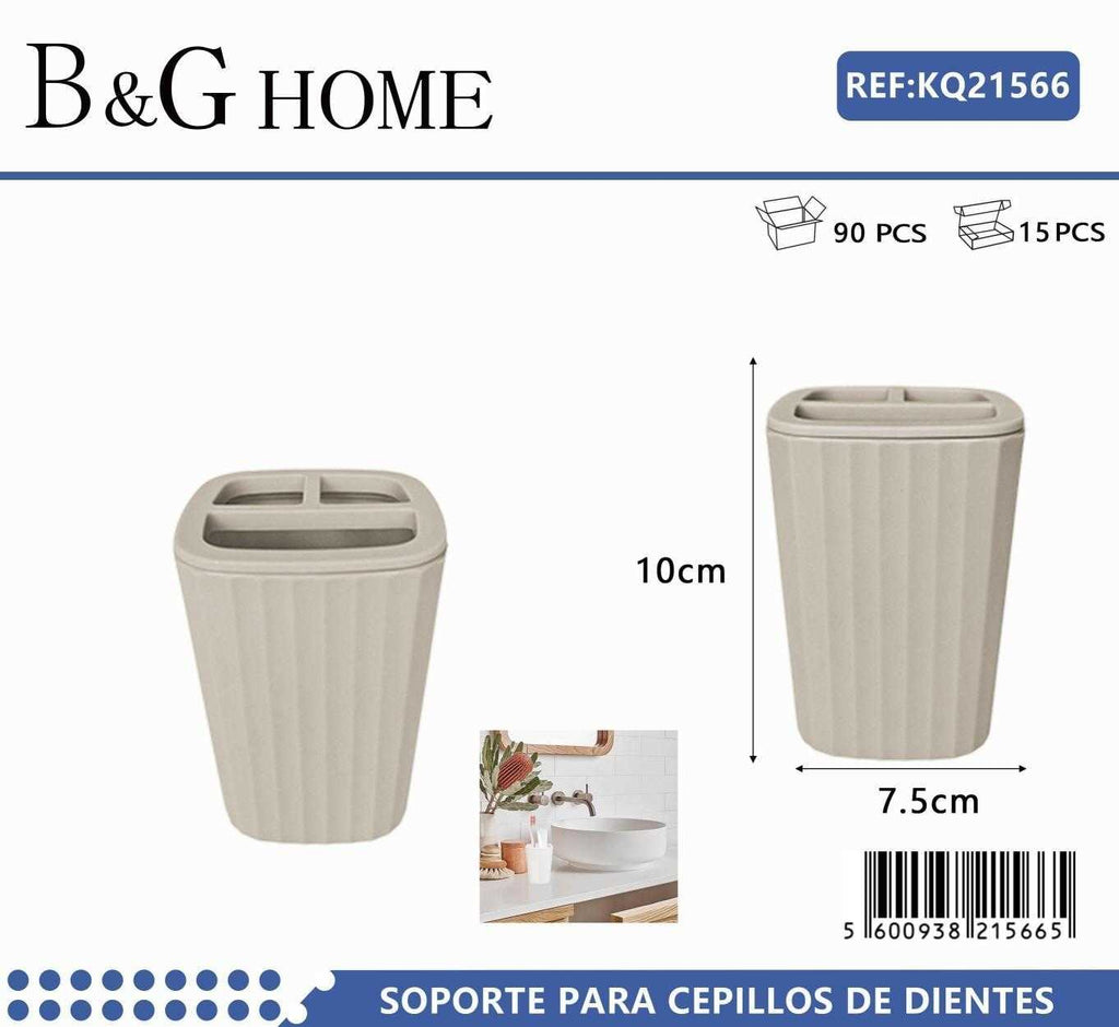 Θήκες οδοντόβουρτσας πλαστικές σε σετ 5Χ - Beige - 21566