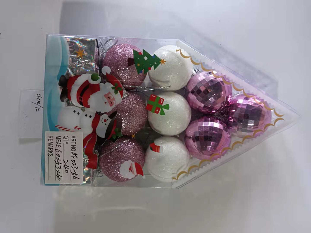 Σετ Χριστουγεννιάτικα στολίδια - 4cm - 12pcs - 023568