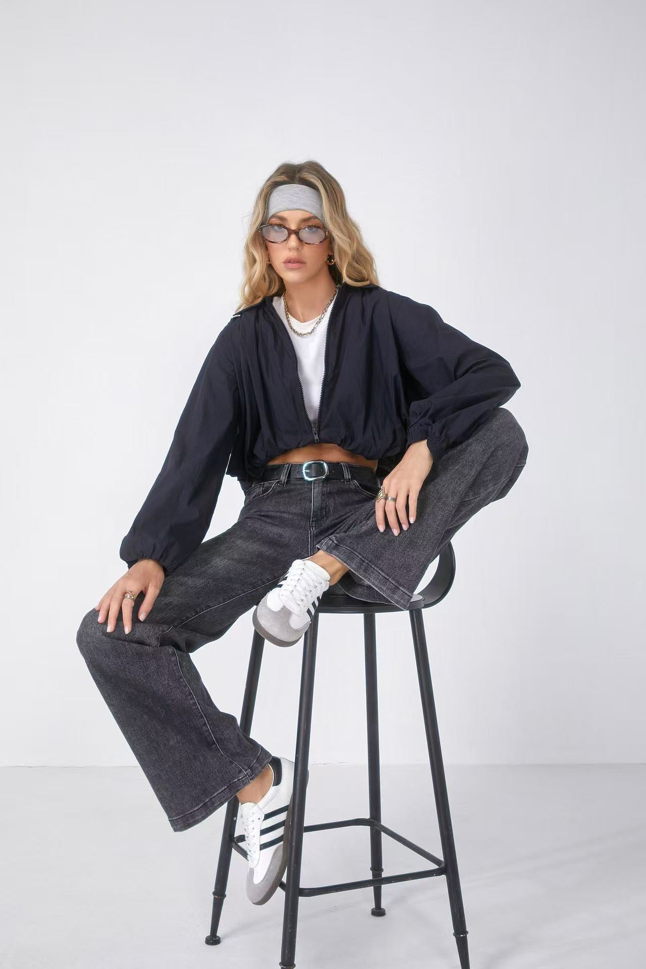 Mira High Waist Women's Jean Pants Gray