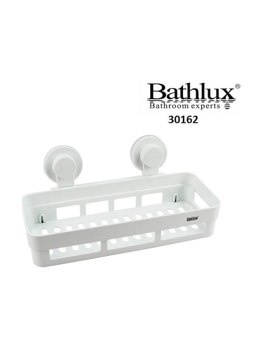 Bathlux 30162 Σπογγοθήκη Επιτοίχια Πλαστική με Βεντούζα Λευκή