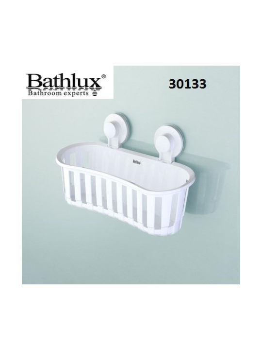 Bathlux 30133 Σπογγοθήκη Επιτοίχια Πλαστική με Βεντούζα Λευκή