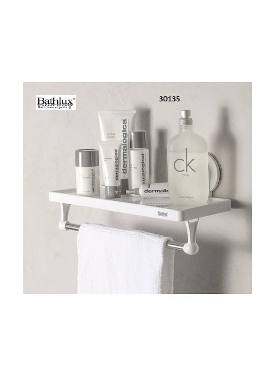 Bathlux Bathlux 30135 Επιτοίχια Ραφιέρα Μπάνιου Πλαστική με 1 Ράφι και Βεντούζες 32x11.7x13.9cm