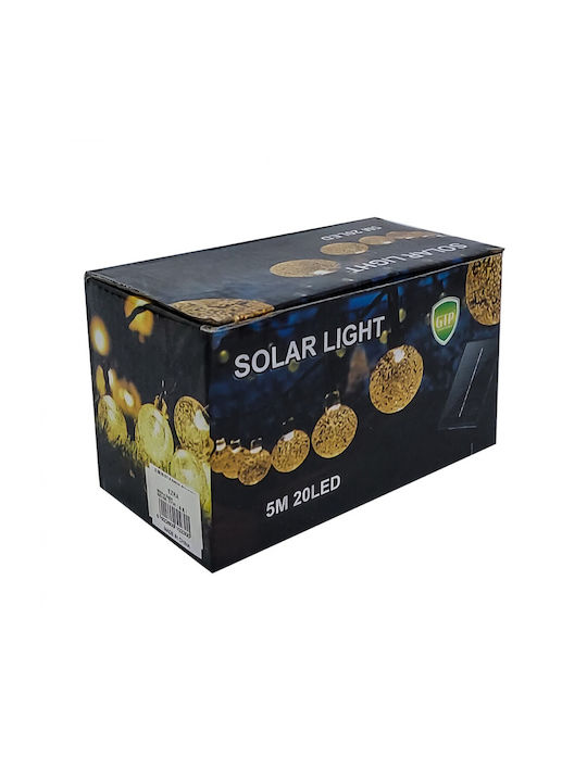 20 Λαμπάκια LED 5μ. Λευκά Ηλιακά σε Σειρά Κωδικός: 69800
