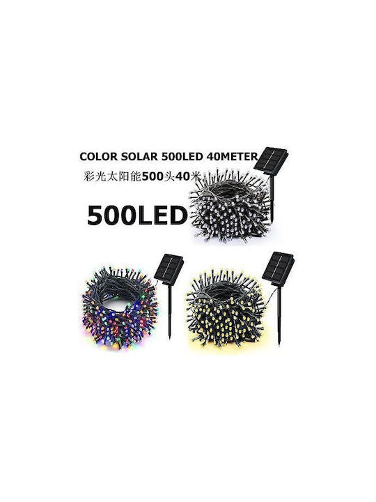 500 Λαμπάκια LED 40μ. Πολύχρωμα Ηλιακά σε Σειρά