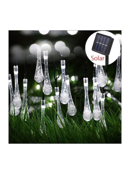 20 Λαμπάκια LED 5μ. Λευκά Ηλιακά σε Σειρά