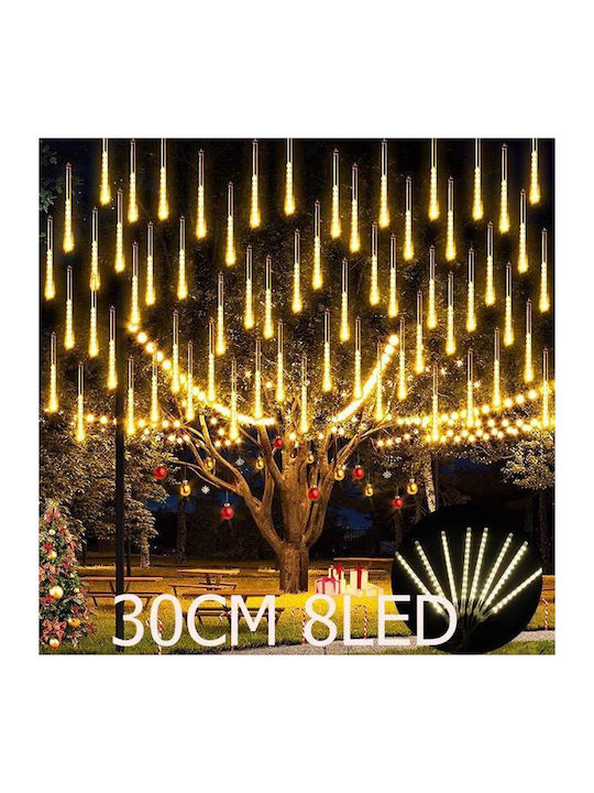 8 Λαμπάκια LED Θερμό Λευκό τύπου Μετεωρίτης