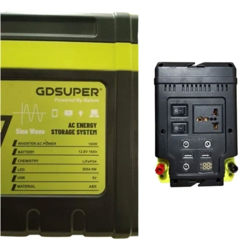 GDSUPER ΦΟΡΗΤΟ ΣΥΣΤΗΜΑ ΑΠΟΘΗΚΕΥΣΗΣ ΕΝΕΡΓΕΙΑΣ 100W AC 12V GD-1215AC