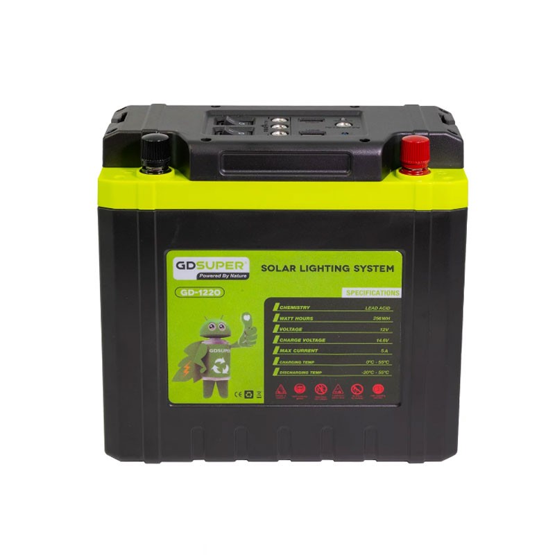 GDSUPER ΗΛΙΑΚΟ ΣΥΣΤΗΜΑ ΦΩΤΙΣΜΟΥ & ΜΠΑΤΑΡΙΑ GD-12V20AH