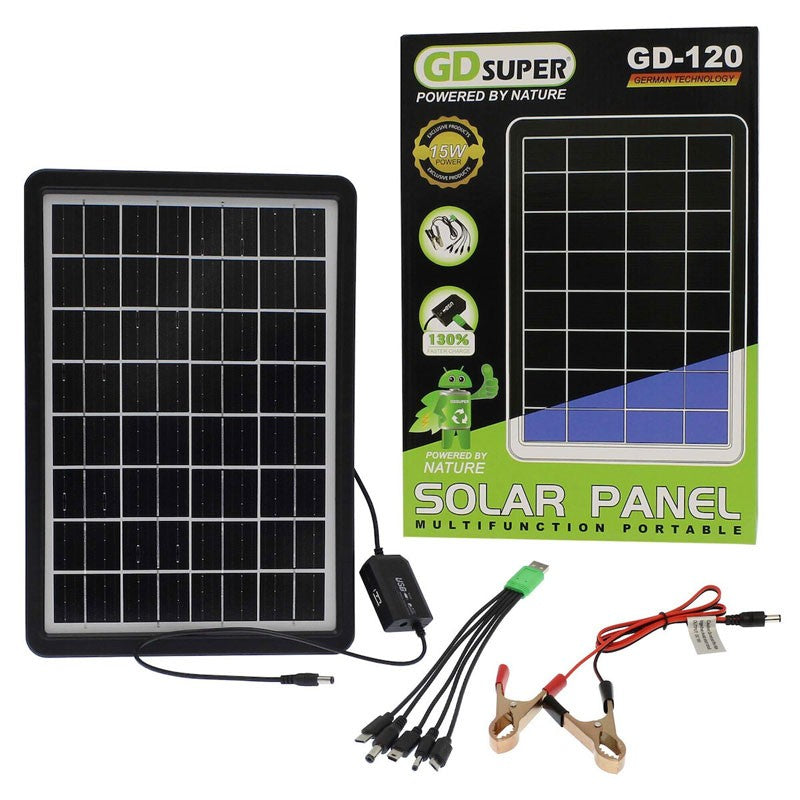 GDSUPER ΗΛΙΑΚΟΣ ΦΟΡΤΙΣΤΗΣ ΦΟΡΗΤΩΝ ΣΥΣΚΕΥΩΝ IP65 15W GD-120
