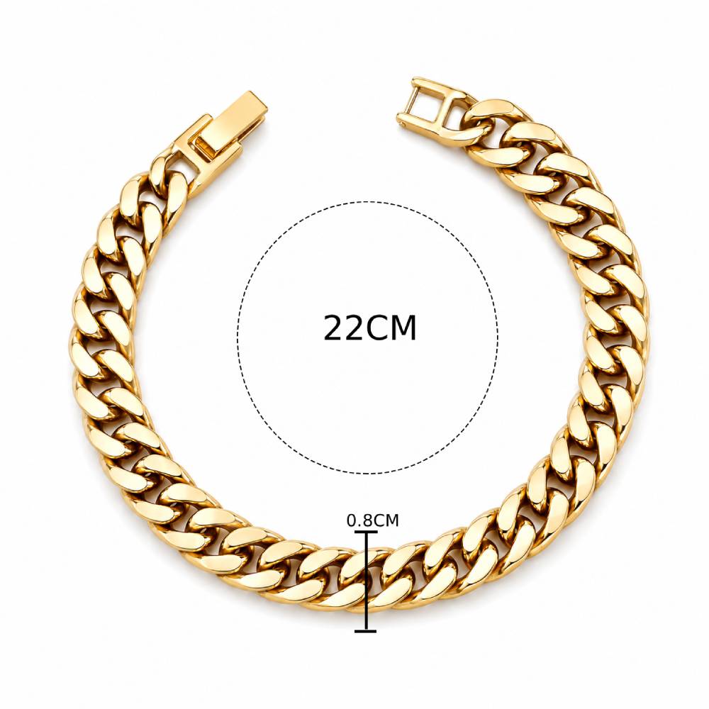 Βραχιόλι Cuban Link με Box Clasp σε Χρυσό Χρώμα