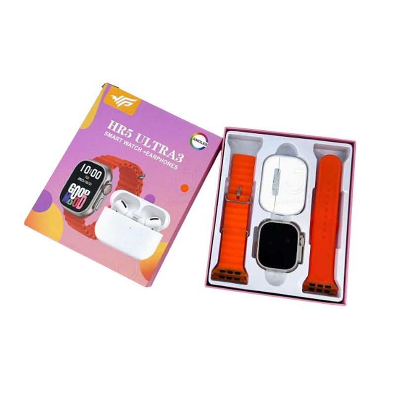 HR5 ULTRA 3 ΣΕΤ SMARTWATCH ΜΕ ΟΘΟΝΗ AMOLED, 2 ΛΟΥΡΑΚΙΑ & ΑΣΥΡΜΑΤΑ ΑΚΟΥΣΤΙΚΑ JG-06802 ΚΕΝΤΡΙΚΟ > ΤΗΛΕΦΩΝΑ ΚΑΙ ΑΞΕΣΟΥΑΡ > SMARTWATCHES