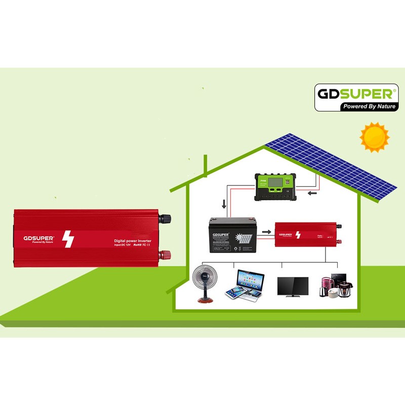 ΜΕΤΑΤΡΟΠΕΑΣ ΡΕΥΜΑΤΟΣ INVERTER 1200W GD-1200W-1 POWER & SOLAR