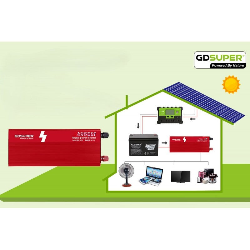 ΜΕΤΑΤΡΟΠΕΑΣ ΡΕΥΜΑΤΟΣ INVERTER 1600W GD-1600W-1 POWER & SOLAR