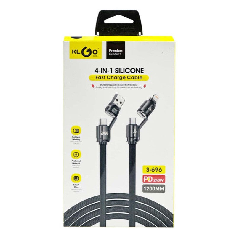 KLGO ΚΑΛΩΔΙΟ ΦΟΡΤΙΣΗΣ 4 ΣΕ 1 240W 1200mm S-696 ΚΕΝΤΡΙΚΟ > ΤΗΛΕΦΩΝΑ ΚΑΙ ΑΞΕΣΟΥΑΡ > ΦΟΡΤΙΣΤΕΣ