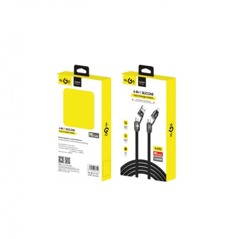 KLGO ΚΑΛΩΔΙΟ ΦΟΡΤΙΣΗΣ 4 ΣΕ 1 240W 1200mm S-696 ΚΕΝΤΡΙΚΟ > ΤΗΛΕΦΩΝΑ ΚΑΙ ΑΞΕΣΟΥΑΡ > ΦΟΡΤΙΣΤΕΣ