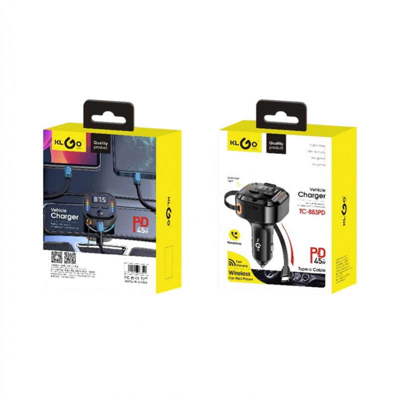KLGO ΦΟΡΤΙΣΤΗΣ ΑΥΤΟΚΙΝΗΤΟΥ 45W ΜΕ ΚΑΛΩΔΙΟ TYPE-C TC-883PD AUTO/MOTO > ΑΞΕΣΟΥΑΡ AUTO/MOTO > ΦΟΡΤΙΣΤΕΣ ΑΥΤΟΚΙΝΗΤΟΥ