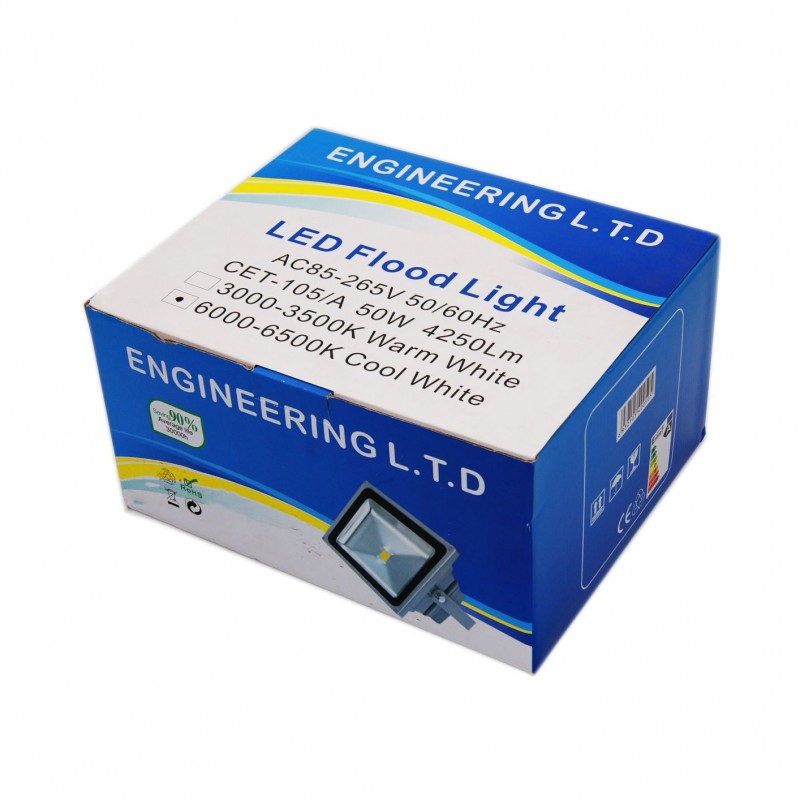 LED ΠΡΟΒΟΛΕΑΣ 50W ΨΥΧΡΟ ΦΩΣ ΑΣΠΡΟ CET-105/A ΚΕΝΤΡΙΚΟ > ΦΩΤΙΣΜΟΣ > ΠΡΟΒΟΛΕΙΣ