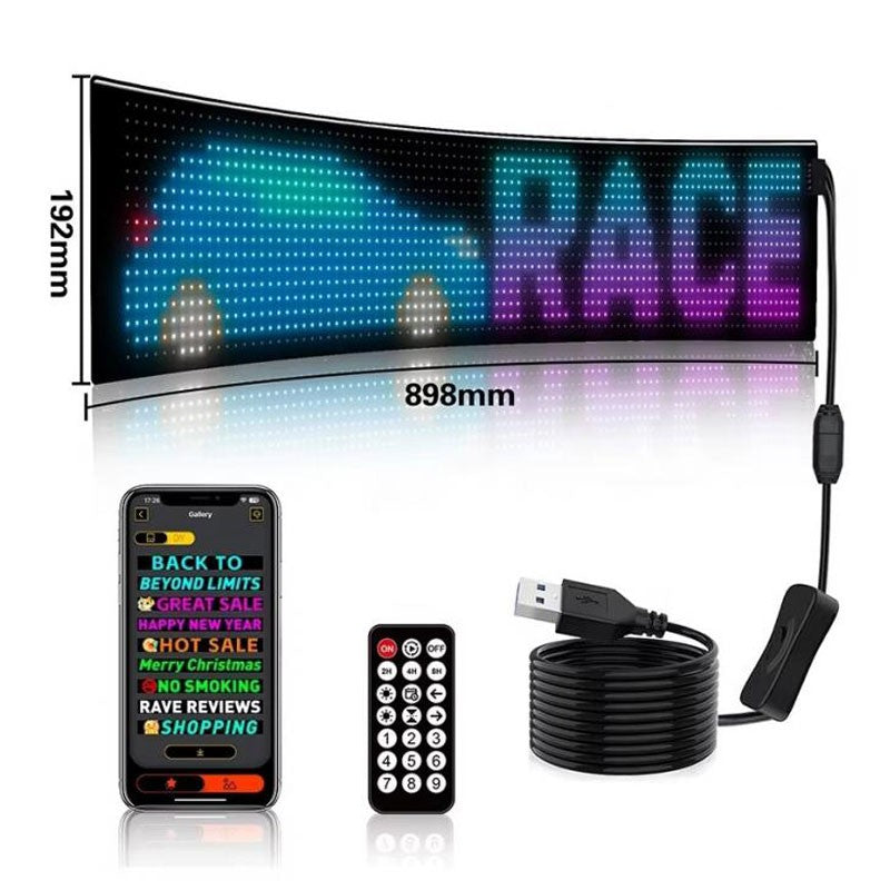 LED ΕΥΚΑΜΠΤΗ PANEL ΠΙΝΑΚΙΔΑ BLUETOOTH 192*898mm HW-04871 AUTO/MOTO > ΑΞΕΣΟΥΑΡ AUTO/MOTO