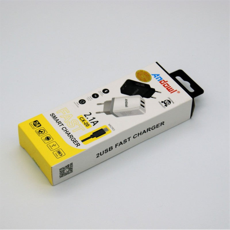 ΦΟΡΤΙΣΤΗΣ micro-USB ΜΕ 2 ΘΥΡΕΣ 2.1A ANDOWL CX-20 ΚΕΝΤΡΙΚΟ > ΤΗΛΕΦΩΝΑ ΚΑΙ ΑΞΕΣΟΥΑΡ > ΦΟΡΤΙΣΤΕΣ