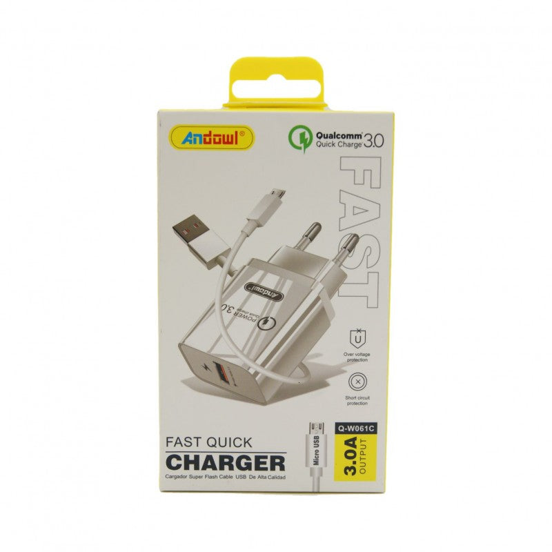 ΓΡΗΓΟΡΟΣ ΦΟΡΤΙΣΤΗΣ Micro USB 3.0A ANDOWL Q-W061C ΚΕΝΤΡΙΚΟ > ΤΗΛΕΦΩΝΑ ΚΑΙ ΑΞΕΣΟΥΑΡ > ΦΟΡΤΙΣΤΕΣ