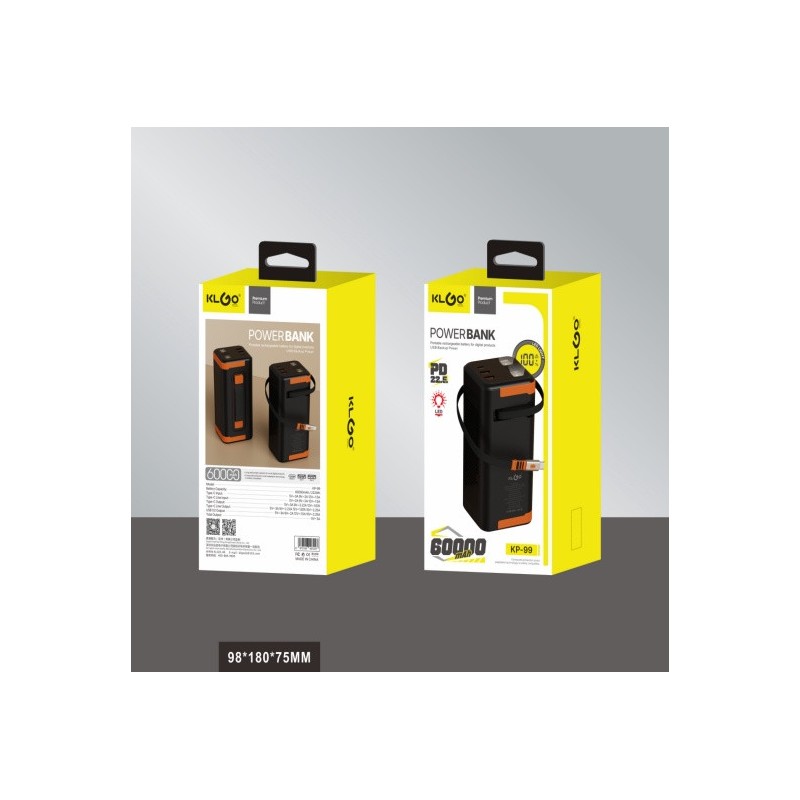 POWERBANK 60000mAh 22.5W KP-99 ΚΕΝΤΡΙΚΟ > ΤΗΛΕΦΩΝΑ ΚΑΙ ΑΞΕΣΟΥΑΡ > POWER BANKS