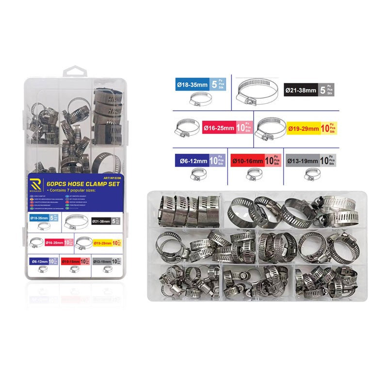 RCHANG ΣΕΤ 60ΤΜΧ ΣΦΙΓΚΤΗΡΕΣ ΣΩΛΗΝΩΝ 6mm-38mm W15396 AUTO/MOTO > ΕΡΓΑΛΕΙΑ AUTO/MOTO