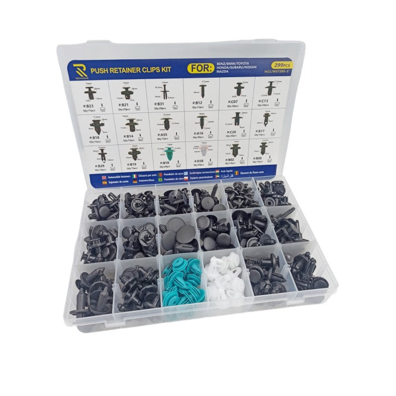 RCHANG ΠΛΑΣΤΙΚΑ PUSH PIN CLIPS ΑΥΤΟΚΙΝΗΤΟΥ ΣΕΤ 299ΤΜΧ W07280-2 AUTO/MOTO > ΑΞΕΣΟΥΑΡ AUTO/MOTO