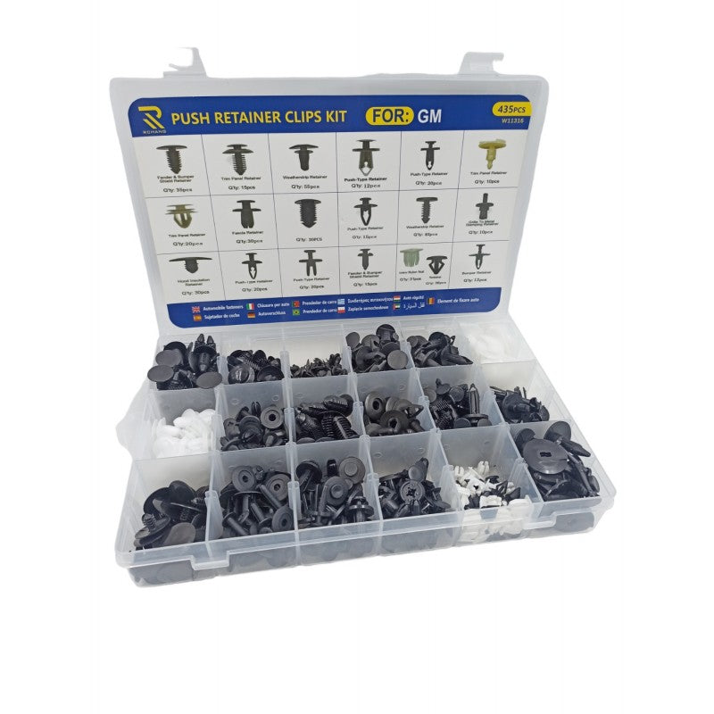 RCHANG ΠΛΑΣΤΙΚΑ PUSH PIN CLIPS ΑΥΤΟΚΙΝΗΤΟΥ ΣΕΤ 435ΜΧ W11316