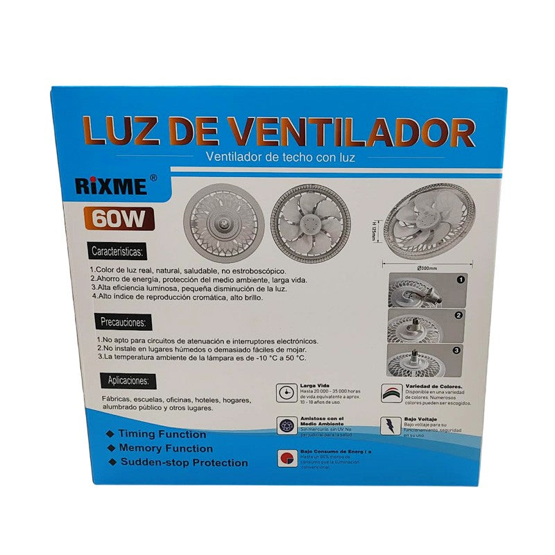 RIXME ΑΝΕΜΙΣΤΗΡΑΣ ΟΡΟΦΗΣ ΜΕ ΦΩΤΙΣΜΟ 60W Ε27 RZ-57468 ΚΕΝΤΡΙΚΟ > ΓΙΑ ΤΟ ΣΠΙΤΙ > ΑΝΕΜΙΣΤΗΡΕΣ
