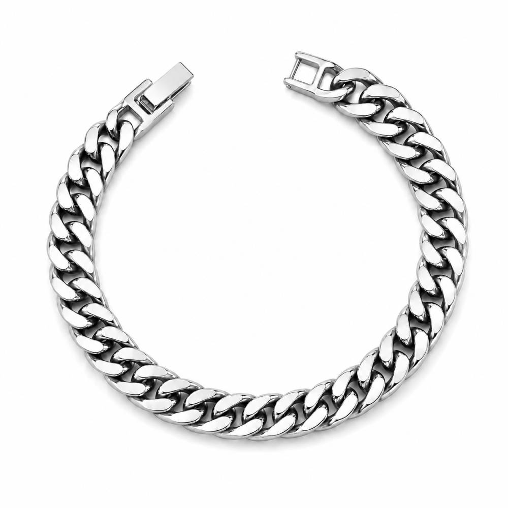 Βραχιόλι Cuban Link με Box Clasp σε Ασημί