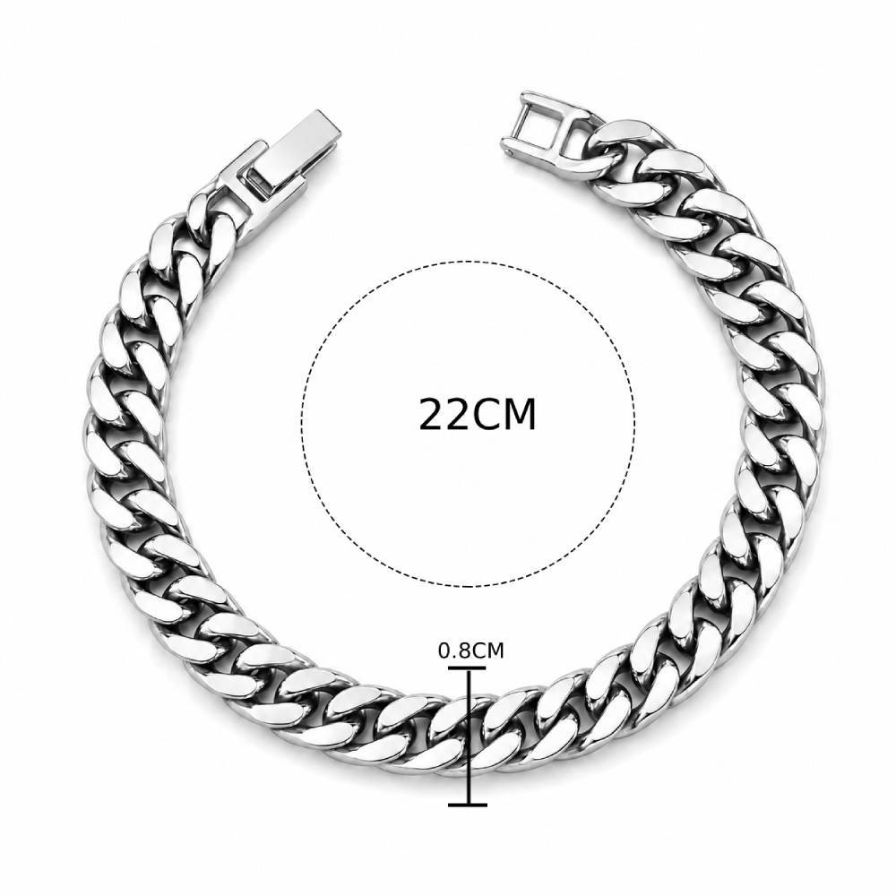 Βραχιόλι Cuban Link με Box Clasp σε Ασημί